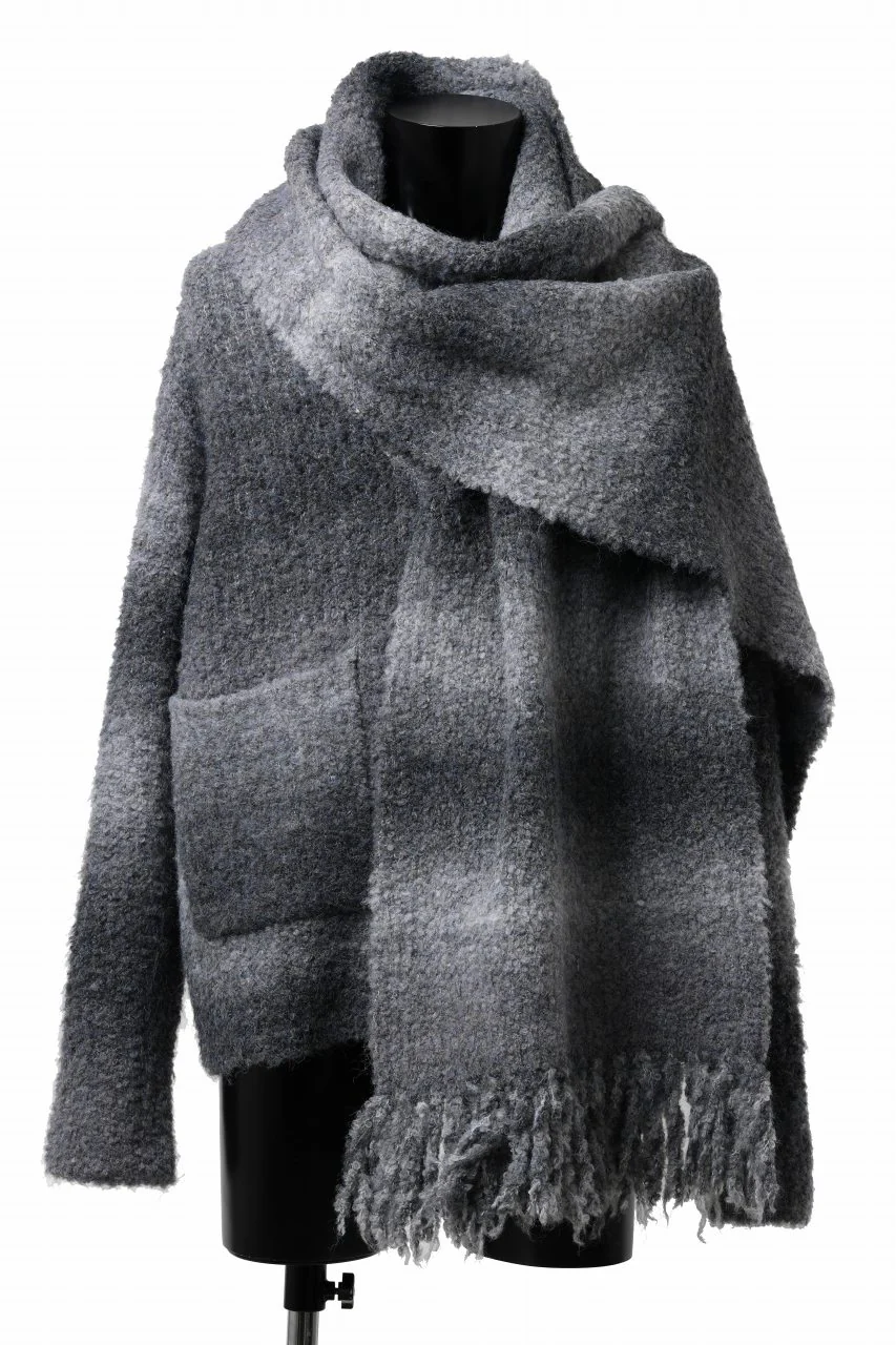 TARO HORIUCHI / th products Inflated Scarf / 1/4.5 kasuri loop knit (mono) - Image 5