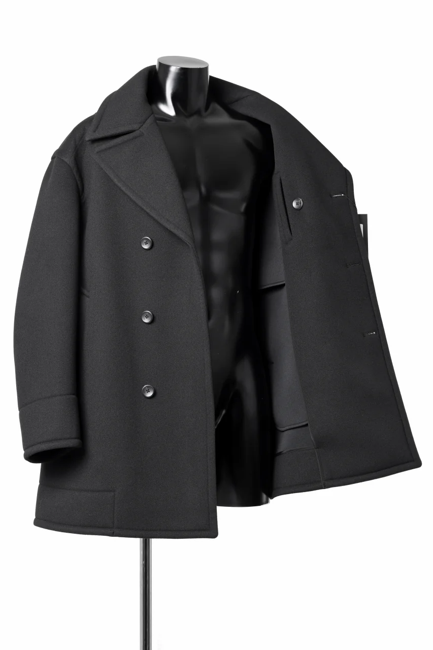 TARO HORIUCHI / th products Marine Over Coat / active setter tweed knit (black) - Image 18