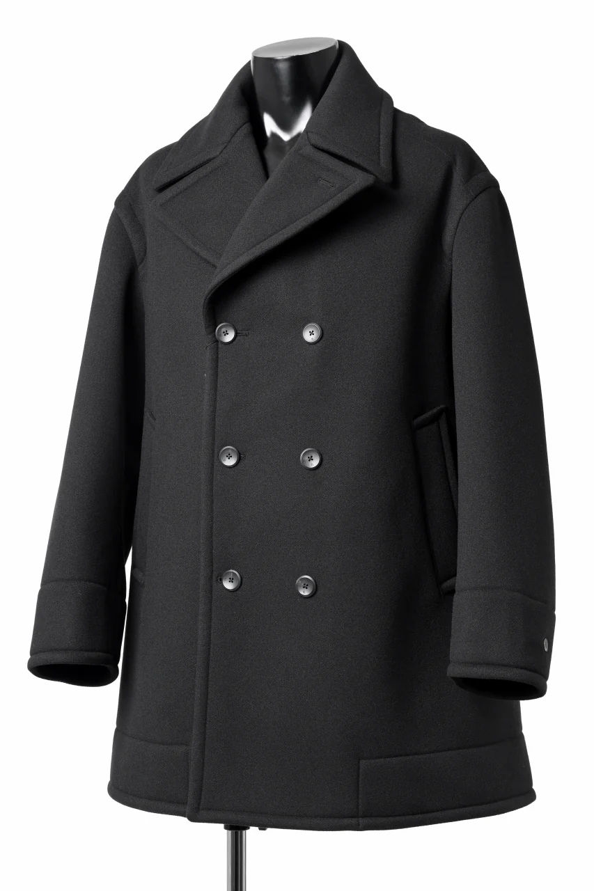 TARO HORIUCHI / th products Marine Over Coat / active setter tweed knit (black) - Image 2