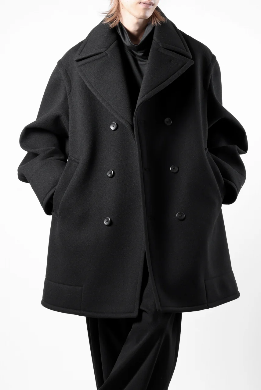 TARO HORIUCHI / th products Marine Over Coat / active setter tweed knit (black) - Image 23