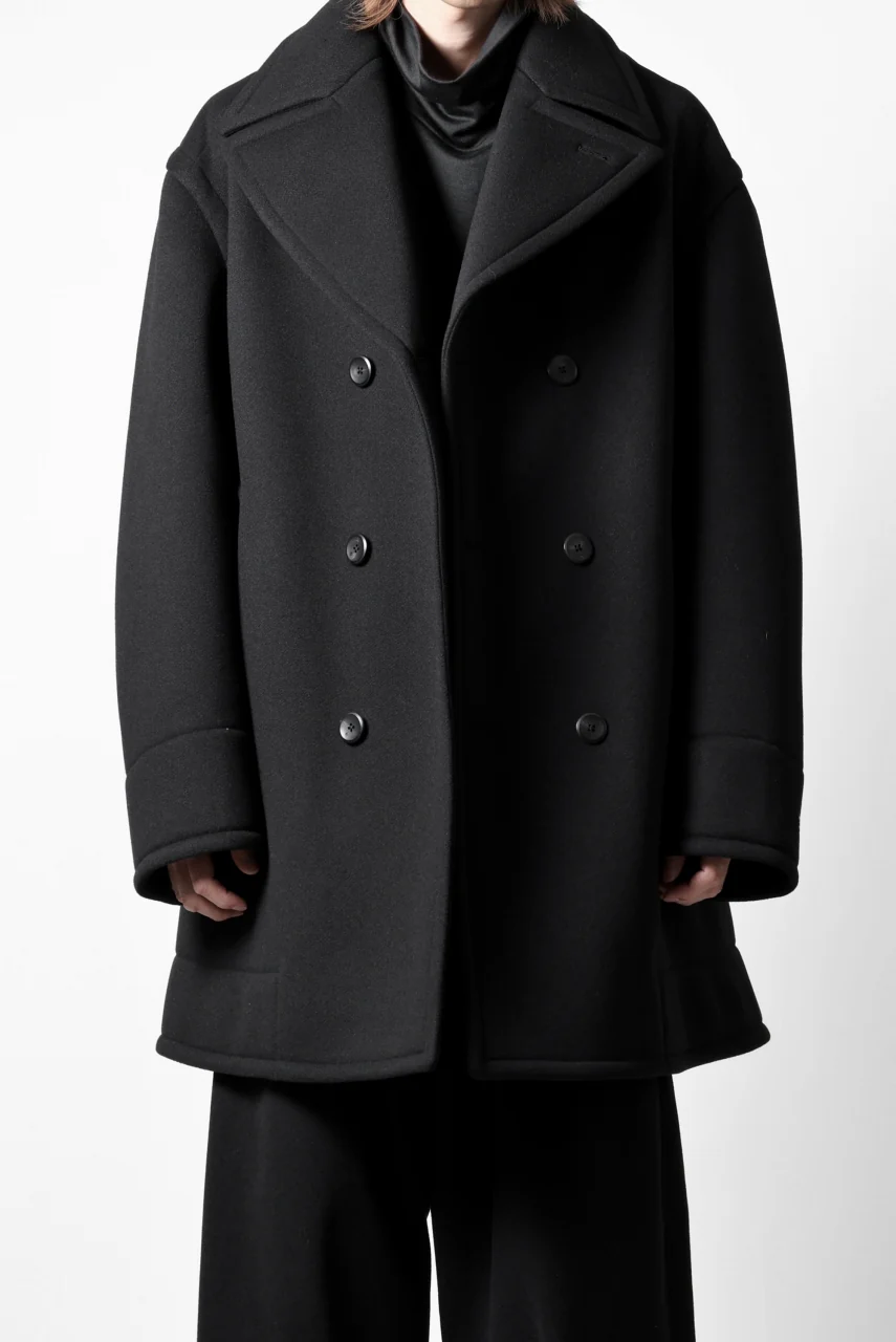 TARO HORIUCHI / th products Marine Over Coat / active setter tweed knit (black) - Image 26