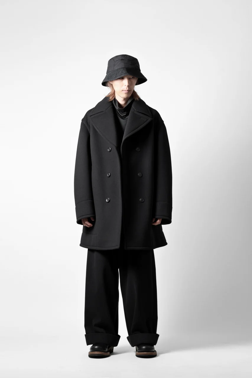 TARO HORIUCHI / th products Marine Over Coat / active setter tweed knit (black) - Image 28