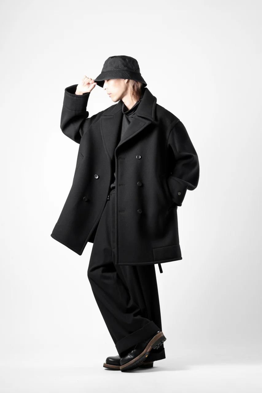TARO HORIUCHI / th products Marine Over Coat / active setter tweed knit (black) - Image 31