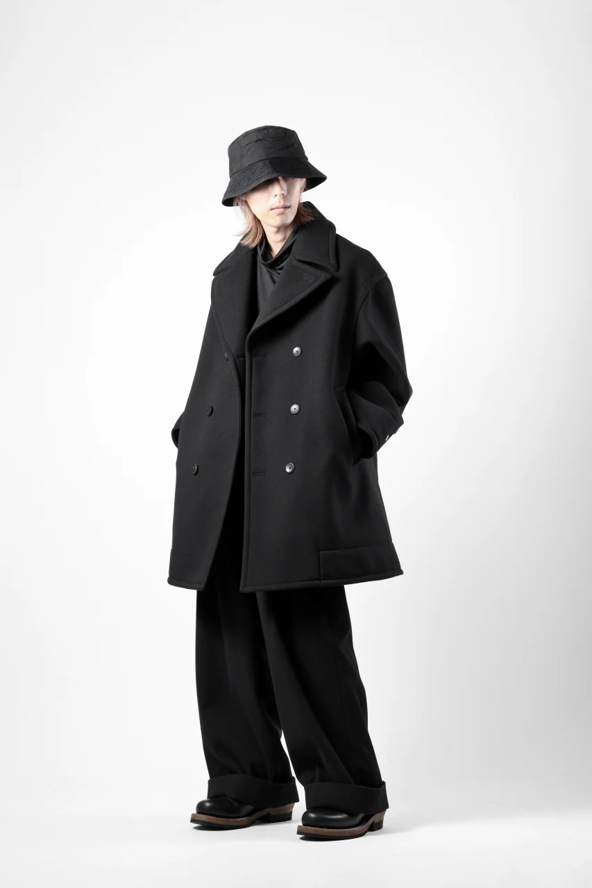 TARO HORIUCHI / th products Marine Over Coat / active setter tweed knit (black) - Image 33