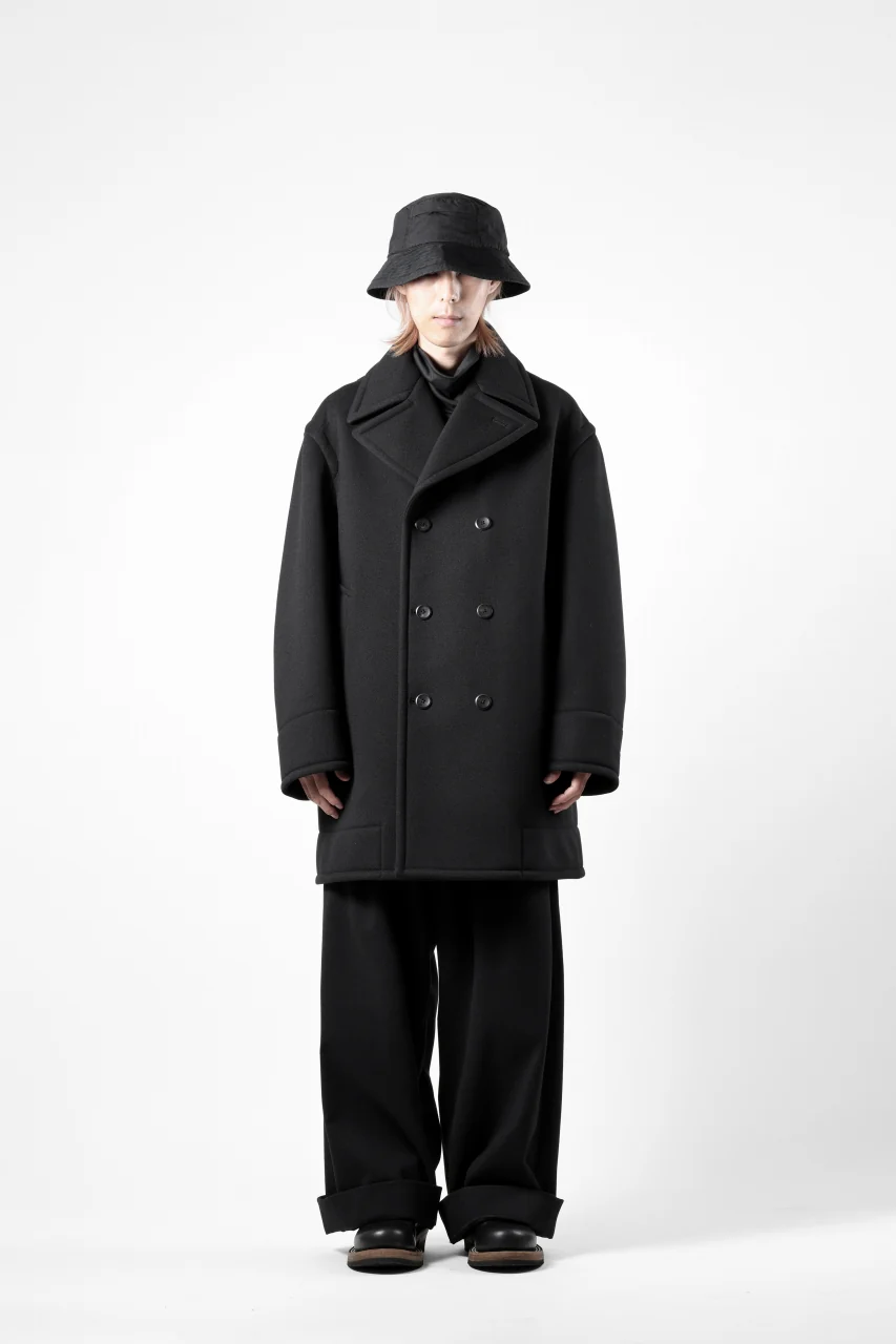 TARO HORIUCHI / th products Marine Over Coat / active setter tweed knit (black) - Image 37