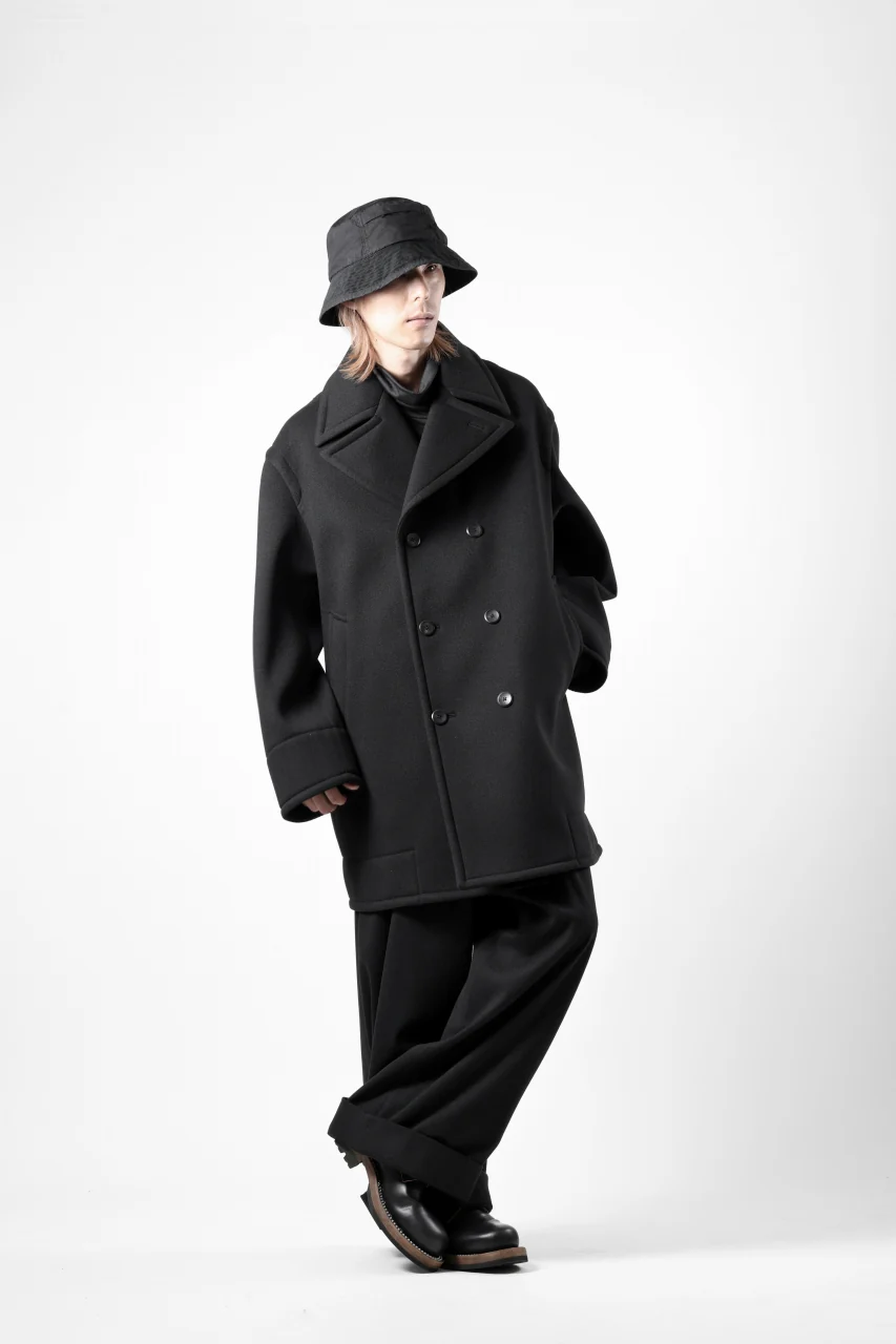 TARO HORIUCHI / th products Marine Over Coat / active setter tweed knit (black) - Image 40