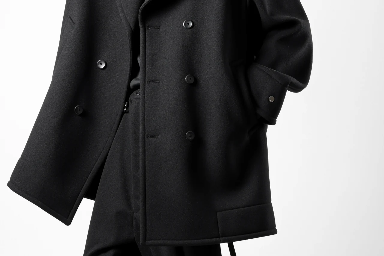 TARO HORIUCHI / th products Marine Over Coat / active setter tweed knit (black) - Image 41