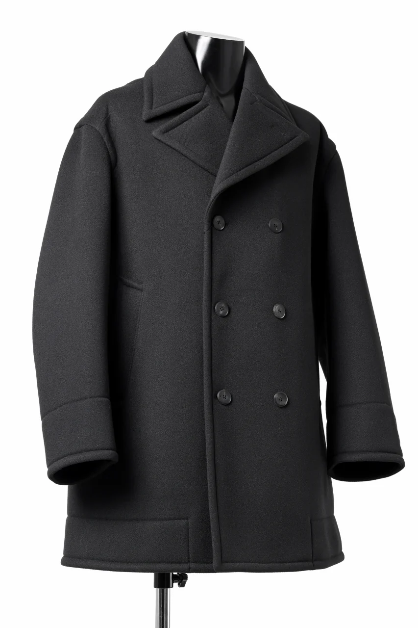 TARO HORIUCHI / th products Marine Over Coat / active setter tweed knit (black) - Image 5