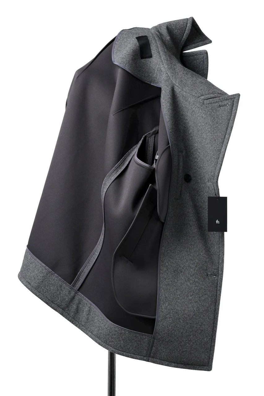 TARO HORIUCHI / th products Marine Over Coat / active setter tweed knit (gray) - Image 15