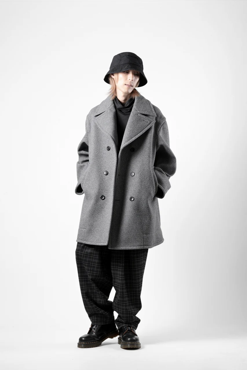 TARO HORIUCHI / th products Marine Over Coat / active setter tweed knit (gray) - Image 24