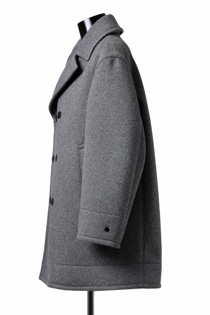 TARO HORIUCHI / th products Marine Over Coat / active setter tweed knit (gray) - Image 3
