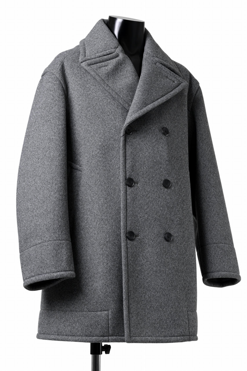 TARO HORIUCHI / th products Marine Over Coat / active setter tweed knit (gray) - Image 5