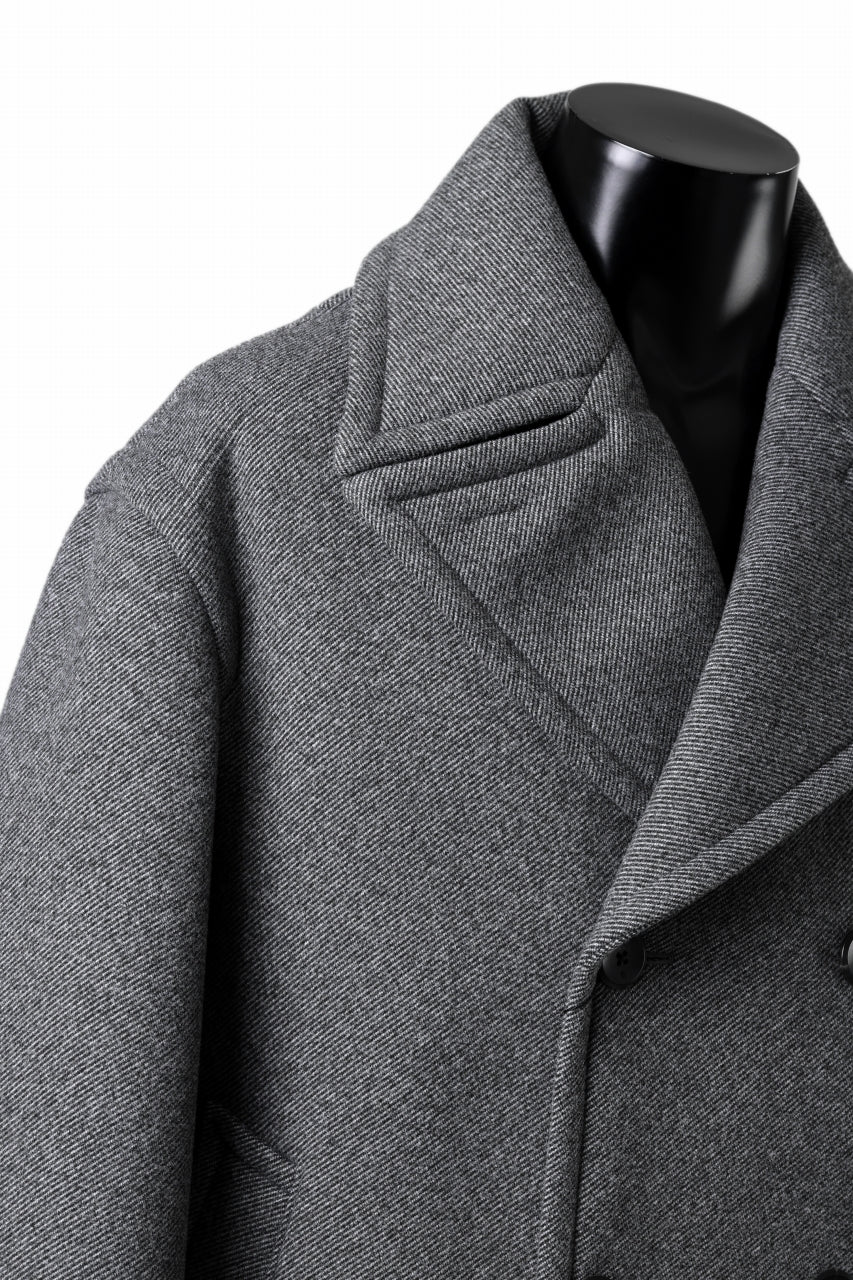 TARO HORIUCHI / th products Marine Over Coat / active setter tweed knit (gray) - Image 9