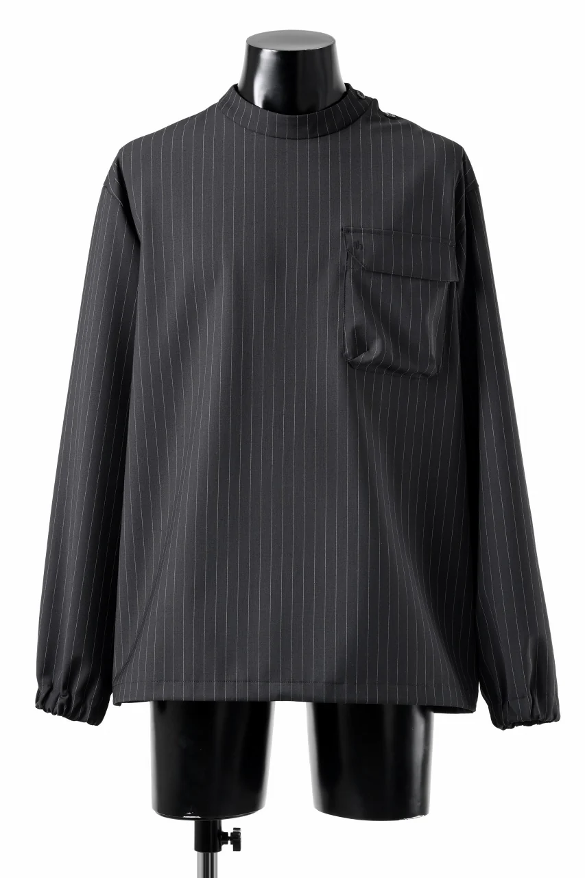 TARO HORIUCHI / th products Mockneck Long Sleeve Top / 2way Stretch W/P Tropical (black stripe)