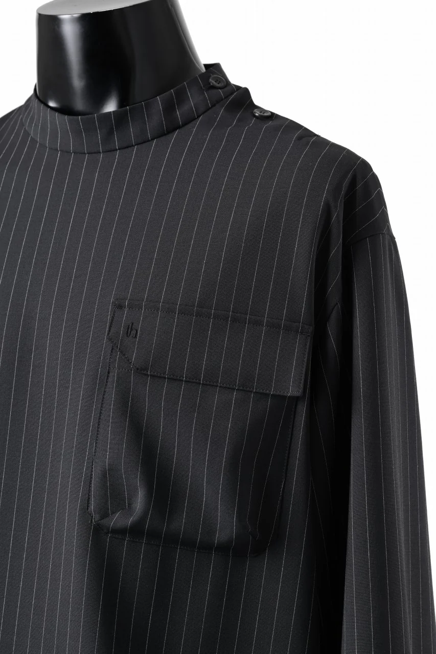 TARO HORIUCHI / th products Mockneck Long Sleeve Top / 2way Stretch W/P Tropical (black stripe) - Image 10