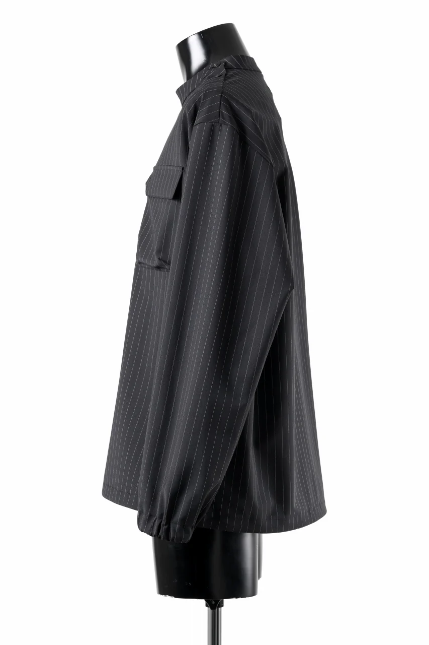 TARO HORIUCHI / th products Mockneck Long Sleeve Top / 2way Stretch W/P Tropical (black stripe) - Image 3