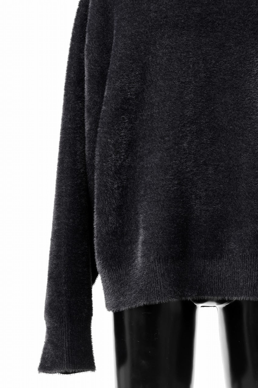 TARO HORIUCHI / th products Mole Turtle Knit / feather mogol shaggy knit (black) - Image 11