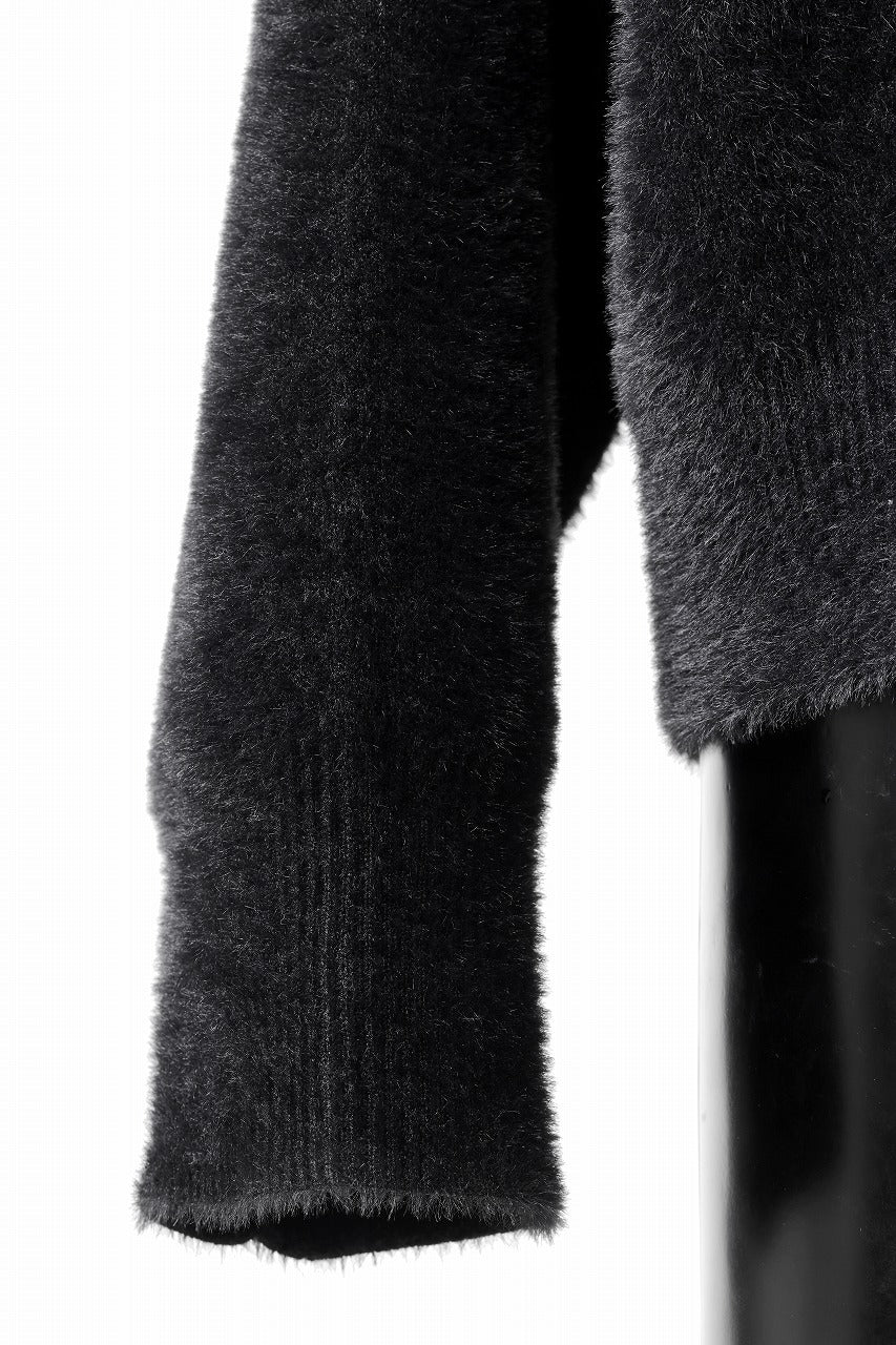 TARO HORIUCHI / th products Mole Turtle Knit / feather mogol shaggy knit (black) - Image 12