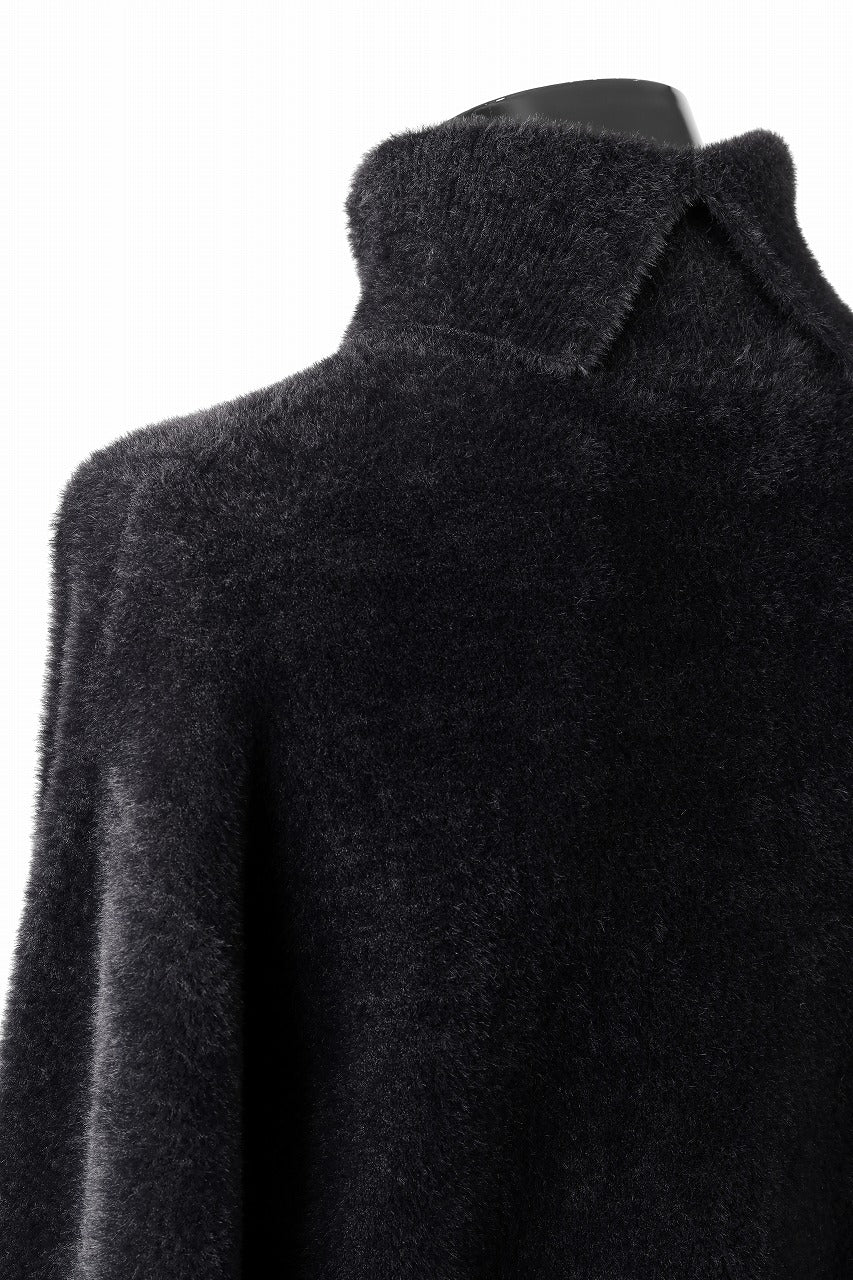 TARO HORIUCHI / th products Mole Turtle Knit / feather mogol shaggy knit (black) - Image 13