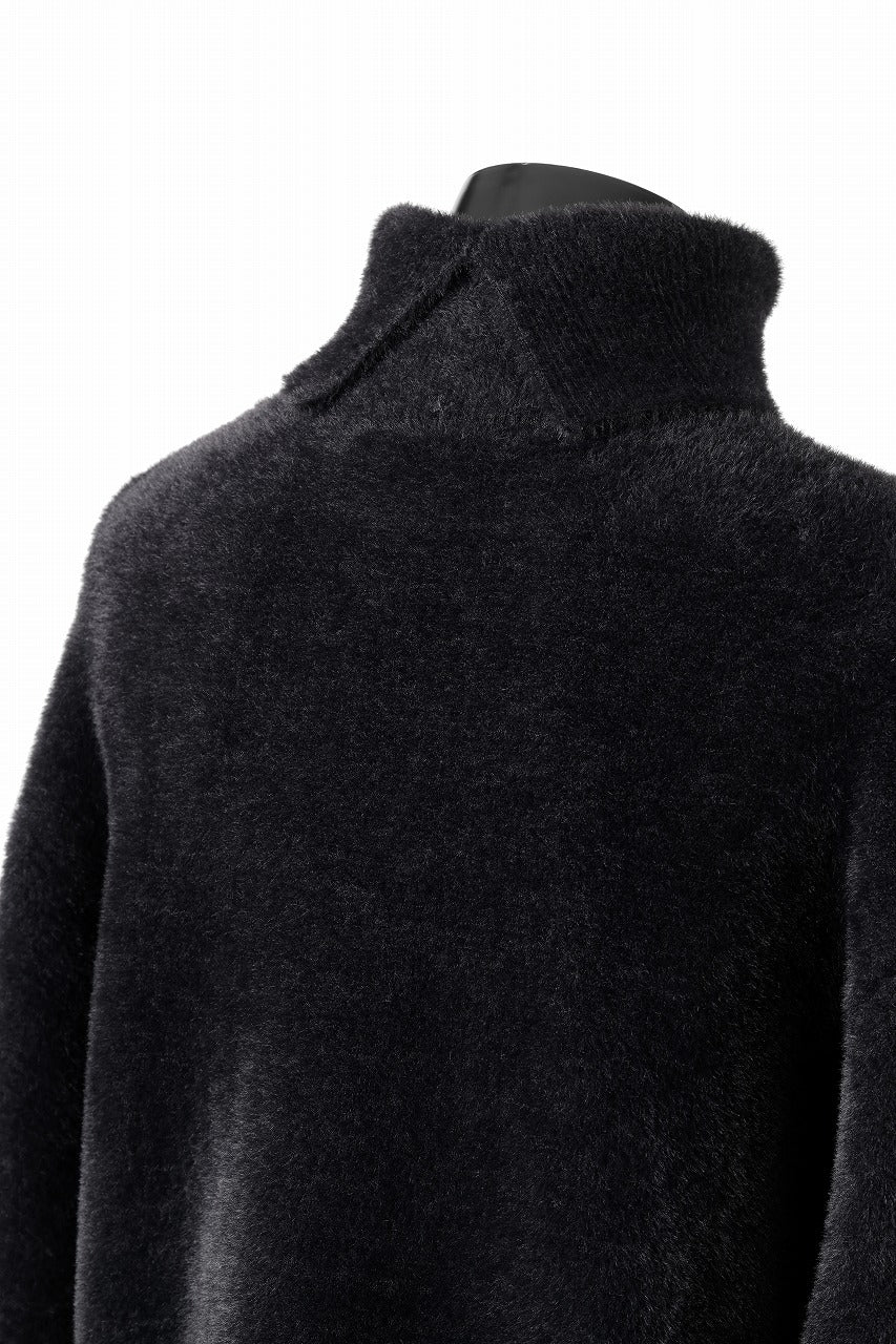TARO HORIUCHI / th products Mole Turtle Knit / feather mogol shaggy knit (black) - Image 14