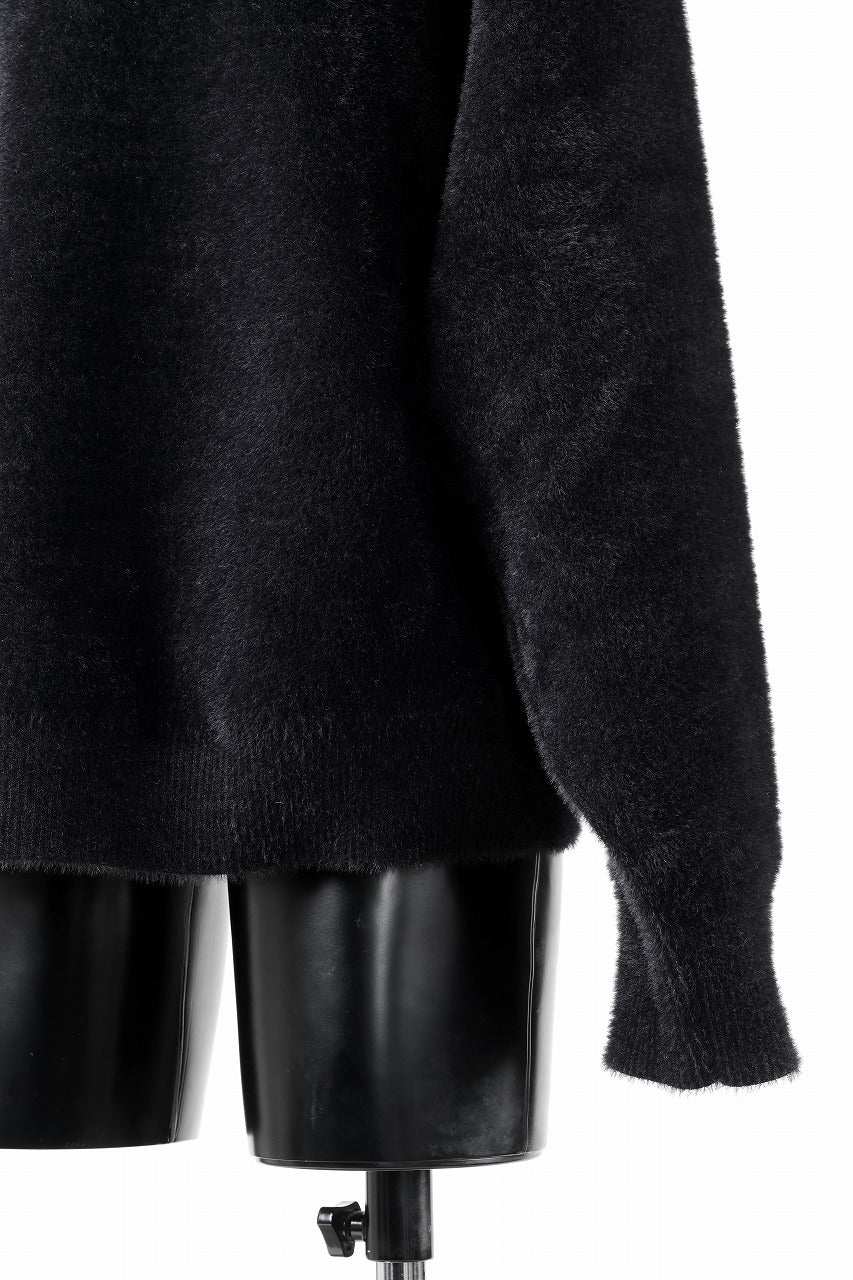 TARO HORIUCHI / th products Mole Turtle Knit / feather mogol shaggy knit (black) - Image 15