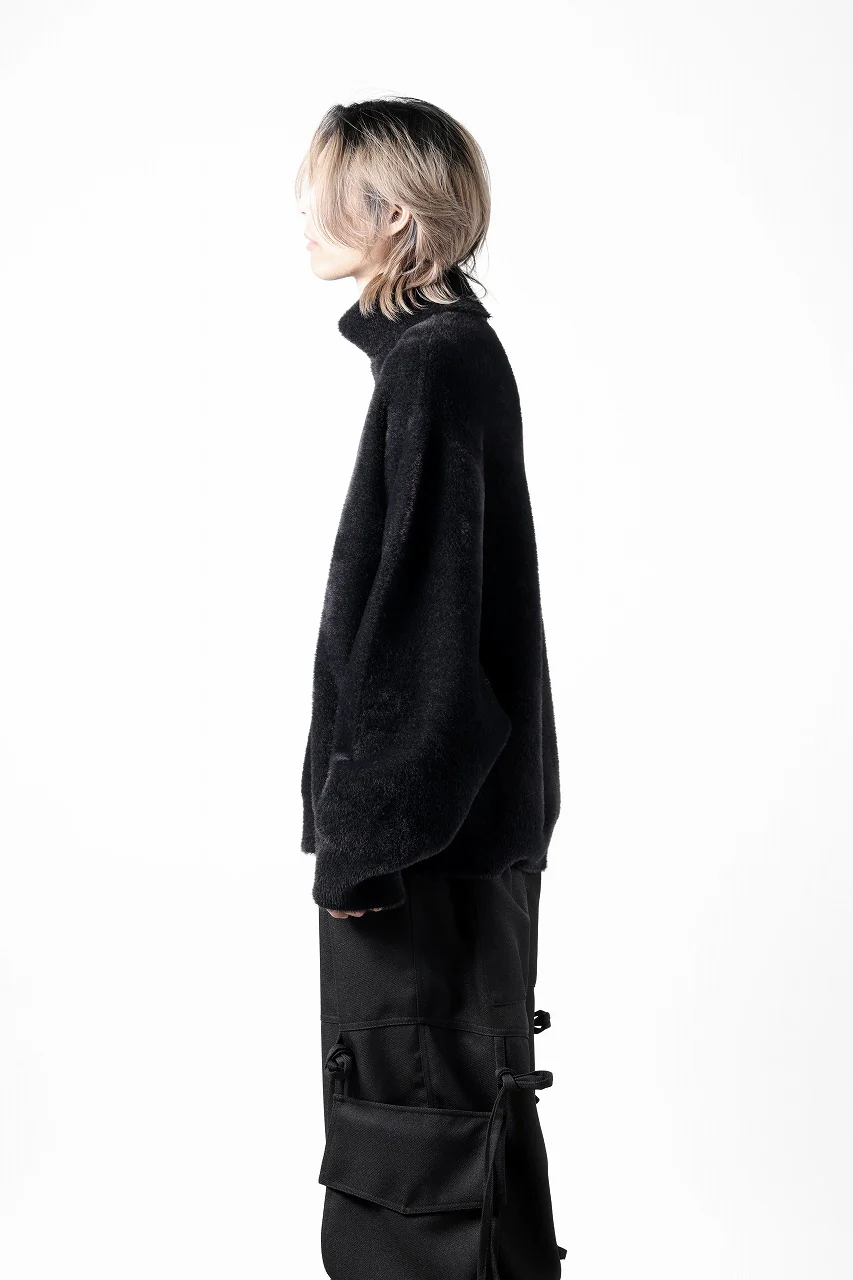 TARO HORIUCHI / th products Mole Turtle Knit / feather mogol shaggy knit (black) - Image 23