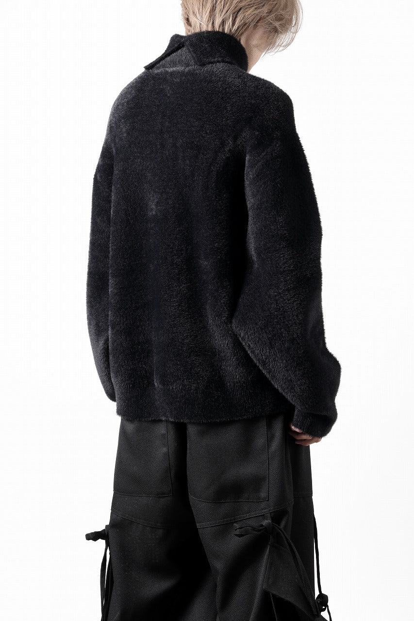 TARO HORIUCHI / th products Mole Turtle Knit / feather mogol shaggy knit (black) - Image 24