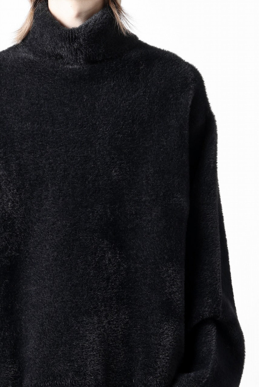 TARO HORIUCHI / th products Mole Turtle Knit / feather mogol shaggy knit (black) - Image 25