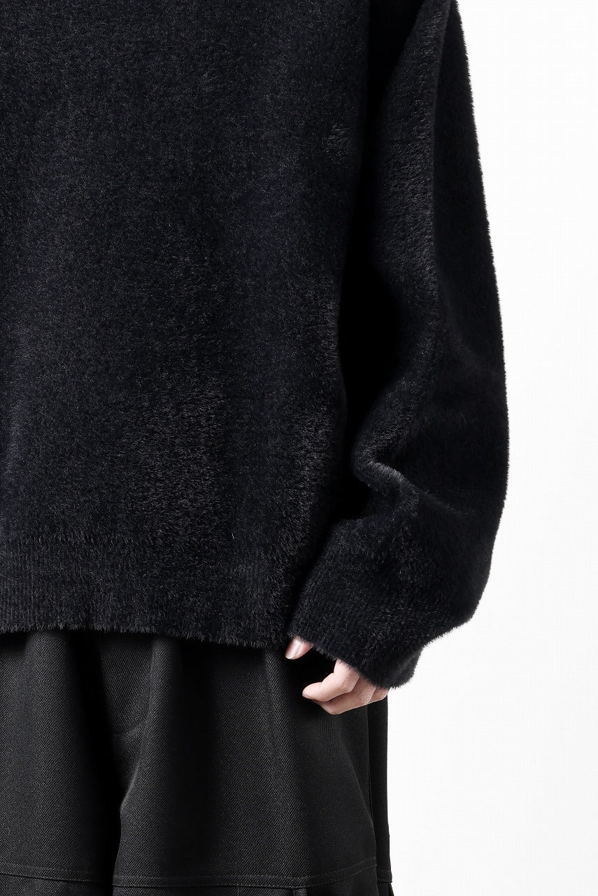 TARO HORIUCHI / th products Mole Turtle Knit / feather mogol shaggy knit (black) - Image 26