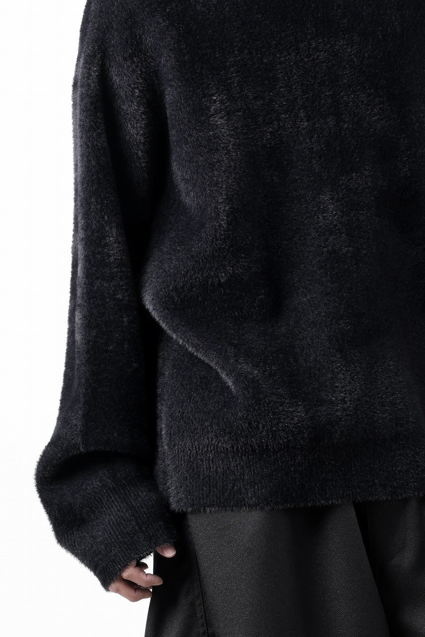 TARO HORIUCHI / th products Mole Turtle Knit / feather mogol shaggy knit (black) - Image 27