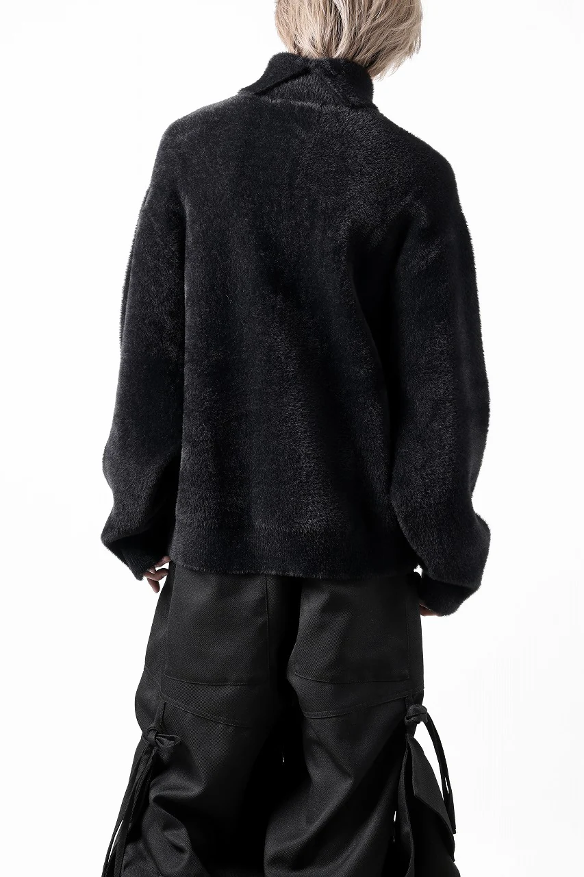 TARO HORIUCHI / th products Mole Turtle Knit / feather mogol shaggy knit (black) - Image 4