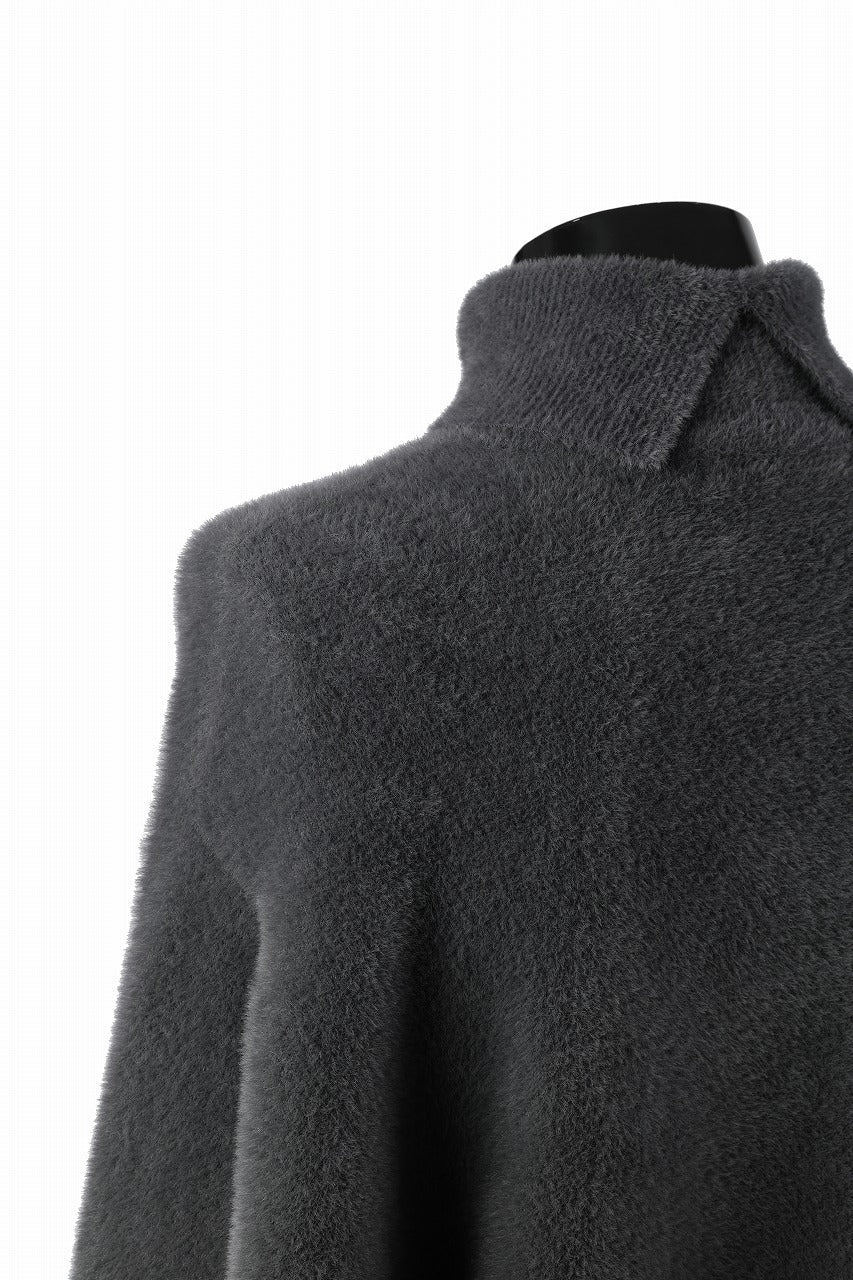 TARO HORIUCHI / th products Mole Turtle Knit / feather mogol shaggy knit (gray) - Image 11