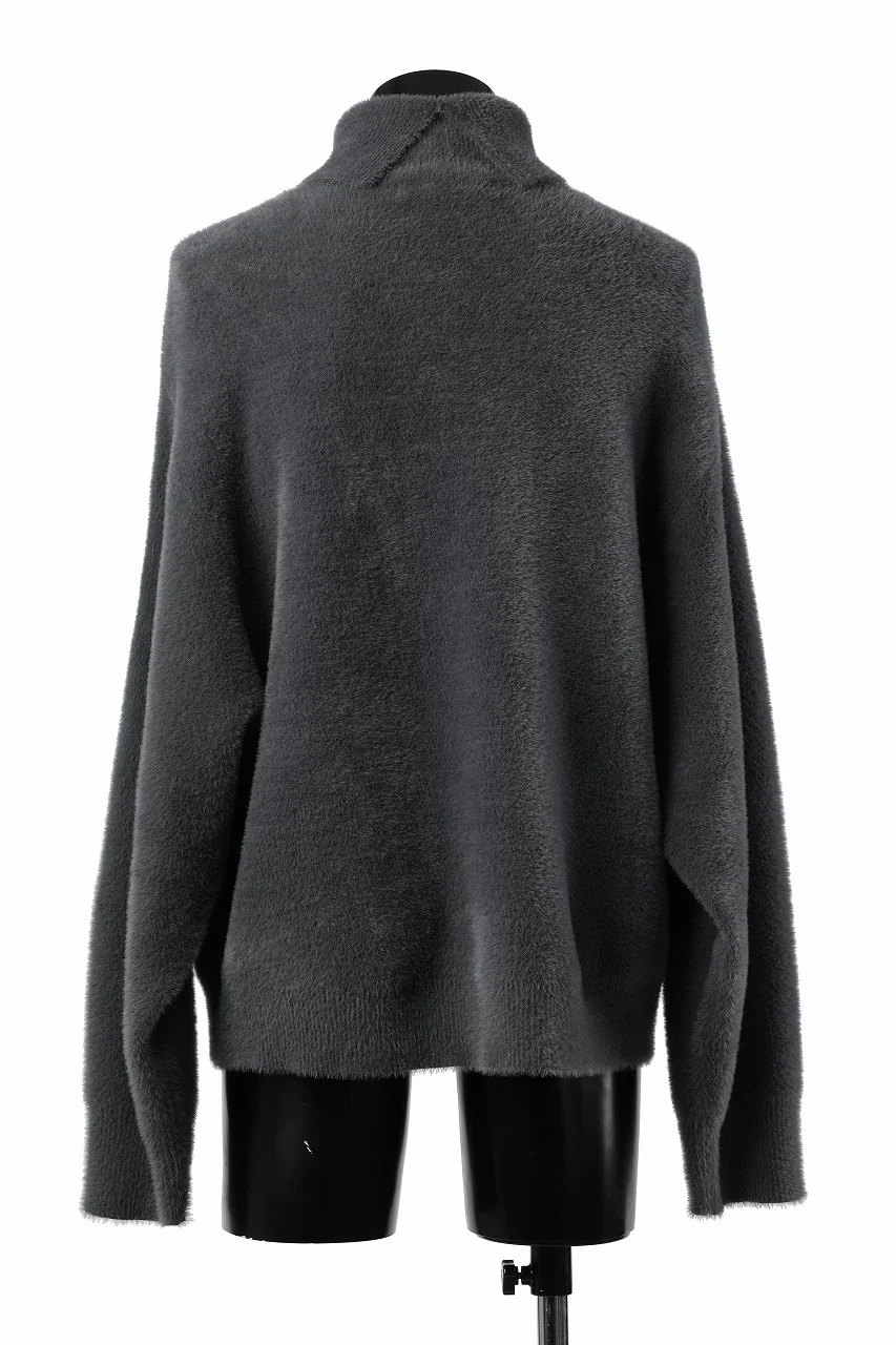 TARO HORIUCHI / th products Mole Turtle Knit / feather mogol shaggy knit (gray) - Image 5