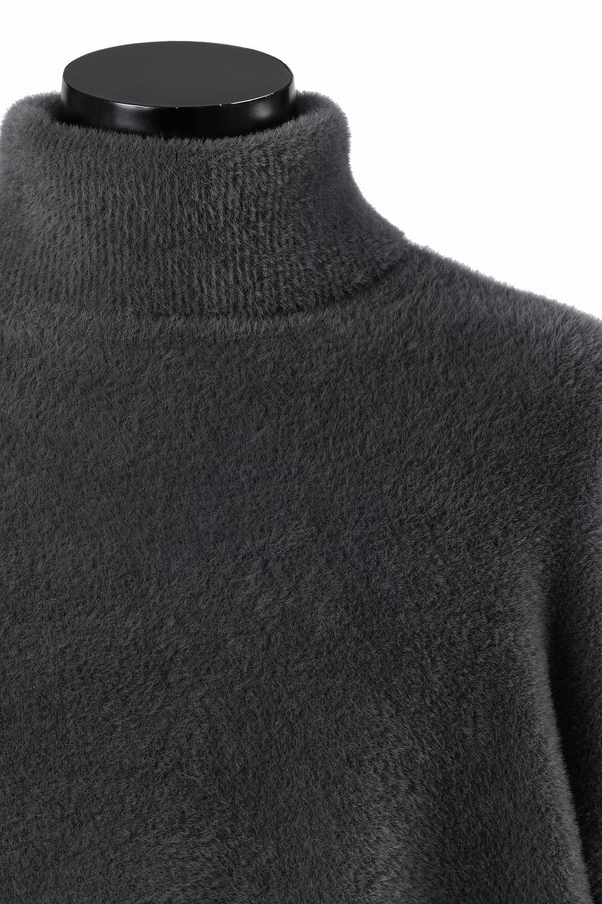 TARO HORIUCHI / th products Mole Turtle Knit / feather mogol shaggy knit (gray) - Image 6