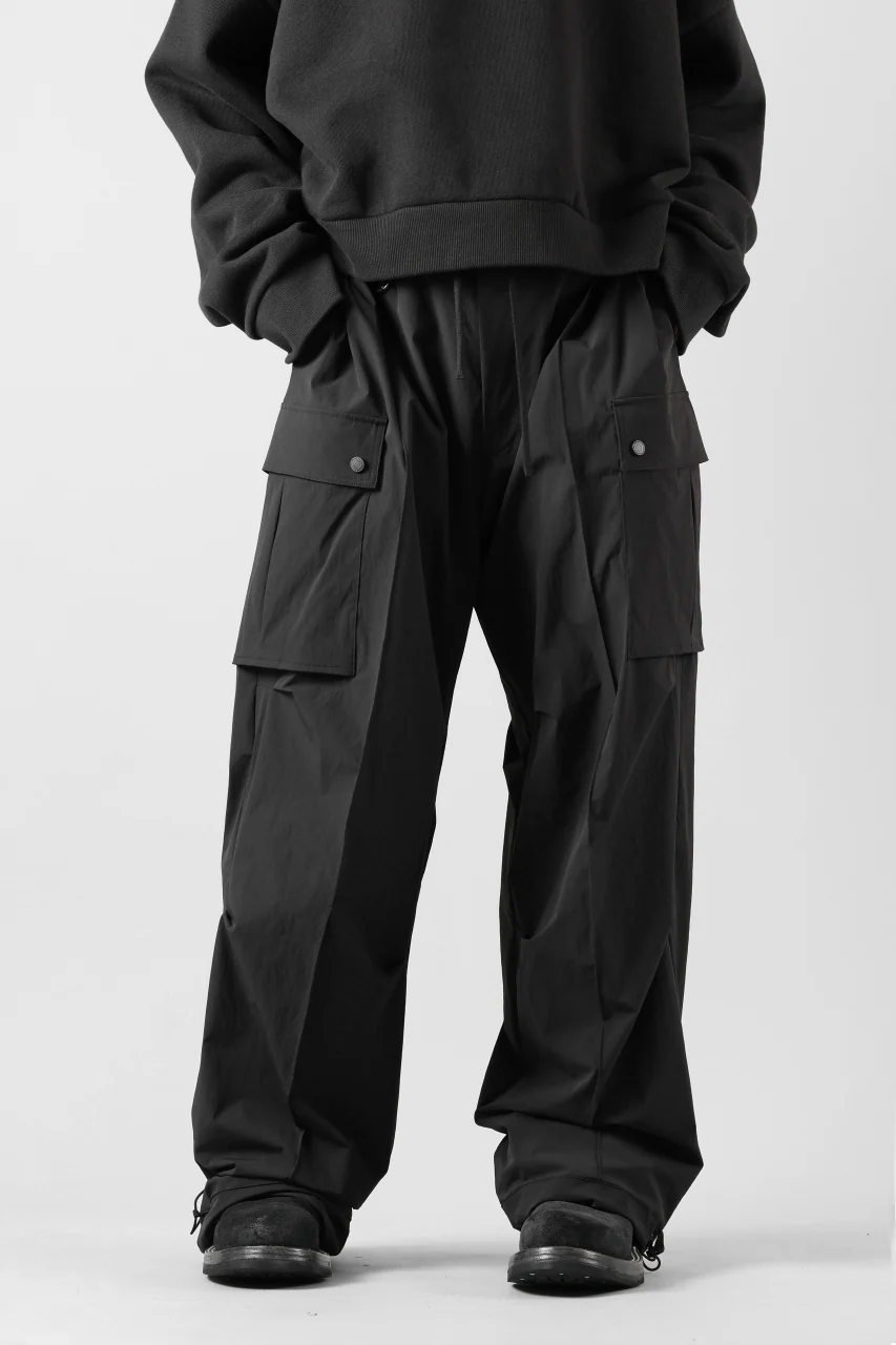 TARO HORIUCHI / th products NERDRUM / Cargo Pants / recycled nylon stretch taffeta (black) - Image 10