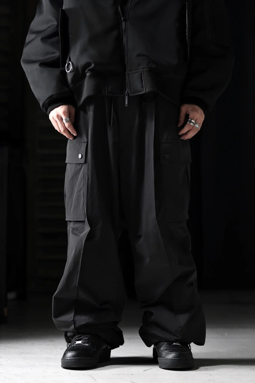 TARO HORIUCHI / th products NERDRUM / Cargo Pants / recycled nylon stretch taffeta (black) - Image 30