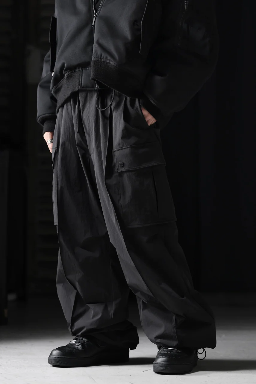 TARO HORIUCHI / th products NERDRUM / Cargo Pants / recycled nylon stretch taffeta (black) - Image 32