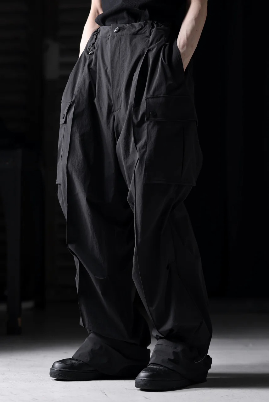 TARO HORIUCHI / th products NERDRUM / Cargo Pants / recycled nylon stretch taffeta (black) - Image 33