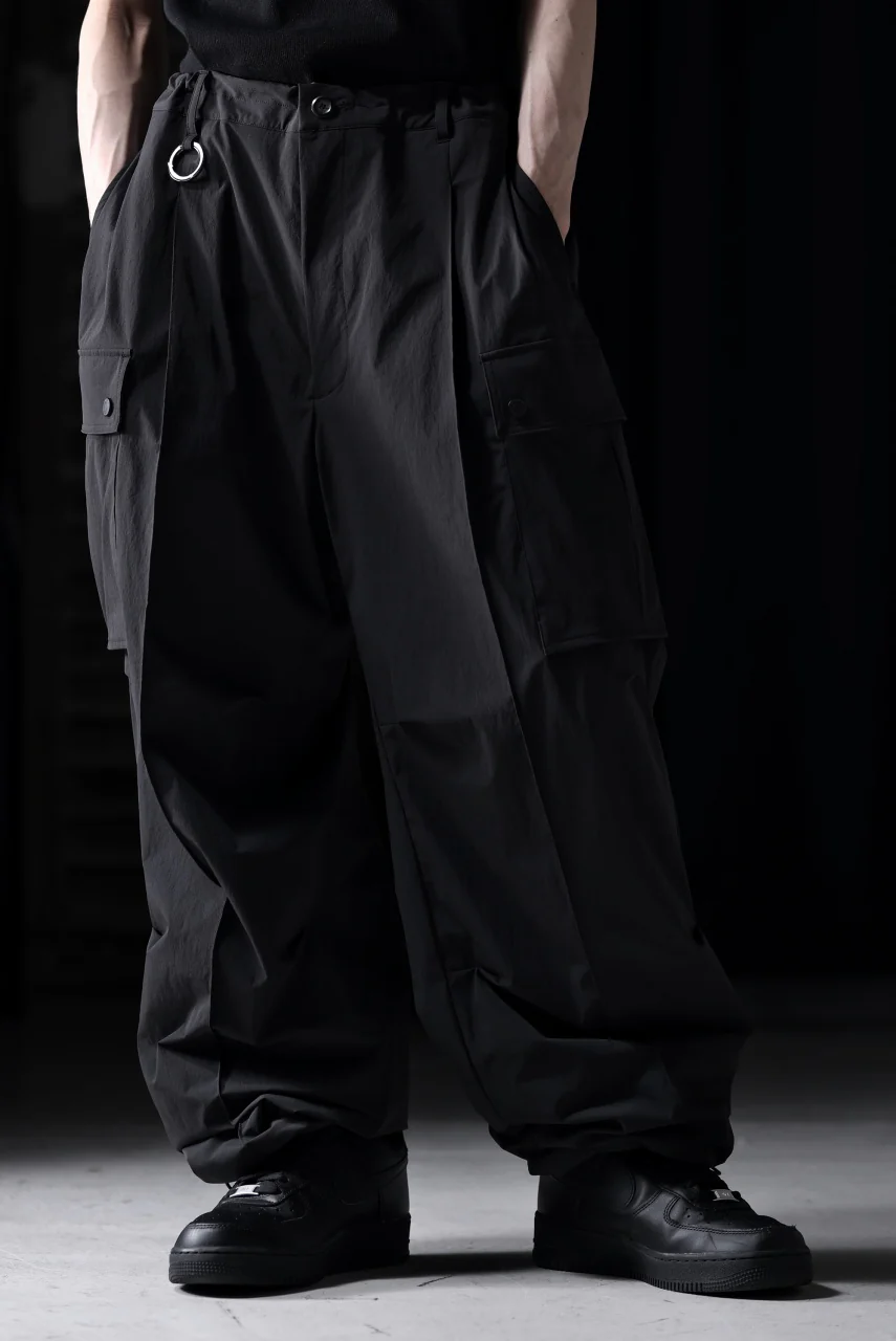 TARO HORIUCHI / th products NERDRUM / Cargo Pants / recycled nylon stretch taffeta (black) - Image 35