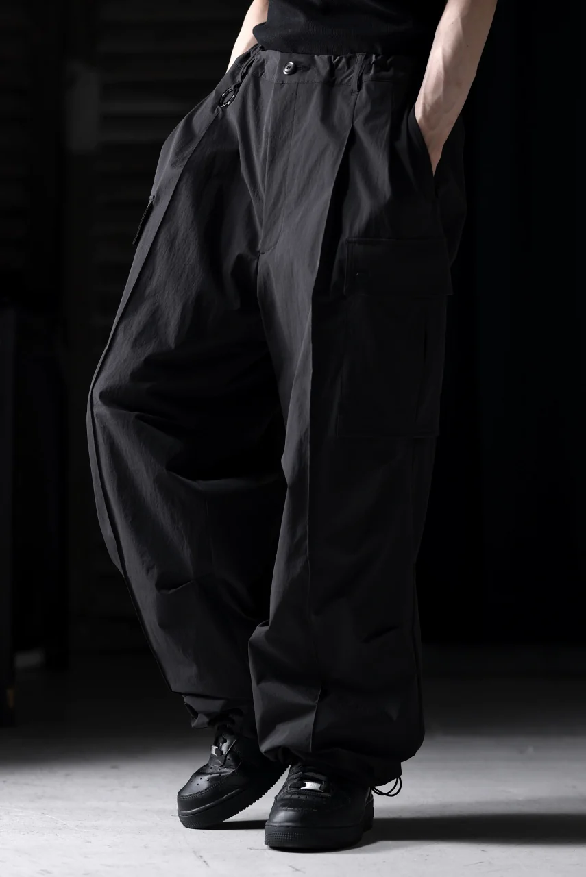 TARO HORIUCHI / th products NERDRUM / Cargo Pants / recycled nylon stretch taffeta (black) - Image 36