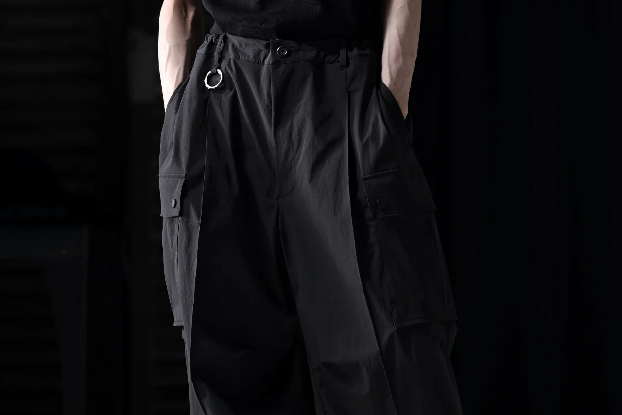TARO HORIUCHI / th products NERDRUM / Cargo Pants / recycled nylon stretch taffeta (black) - Image 39
