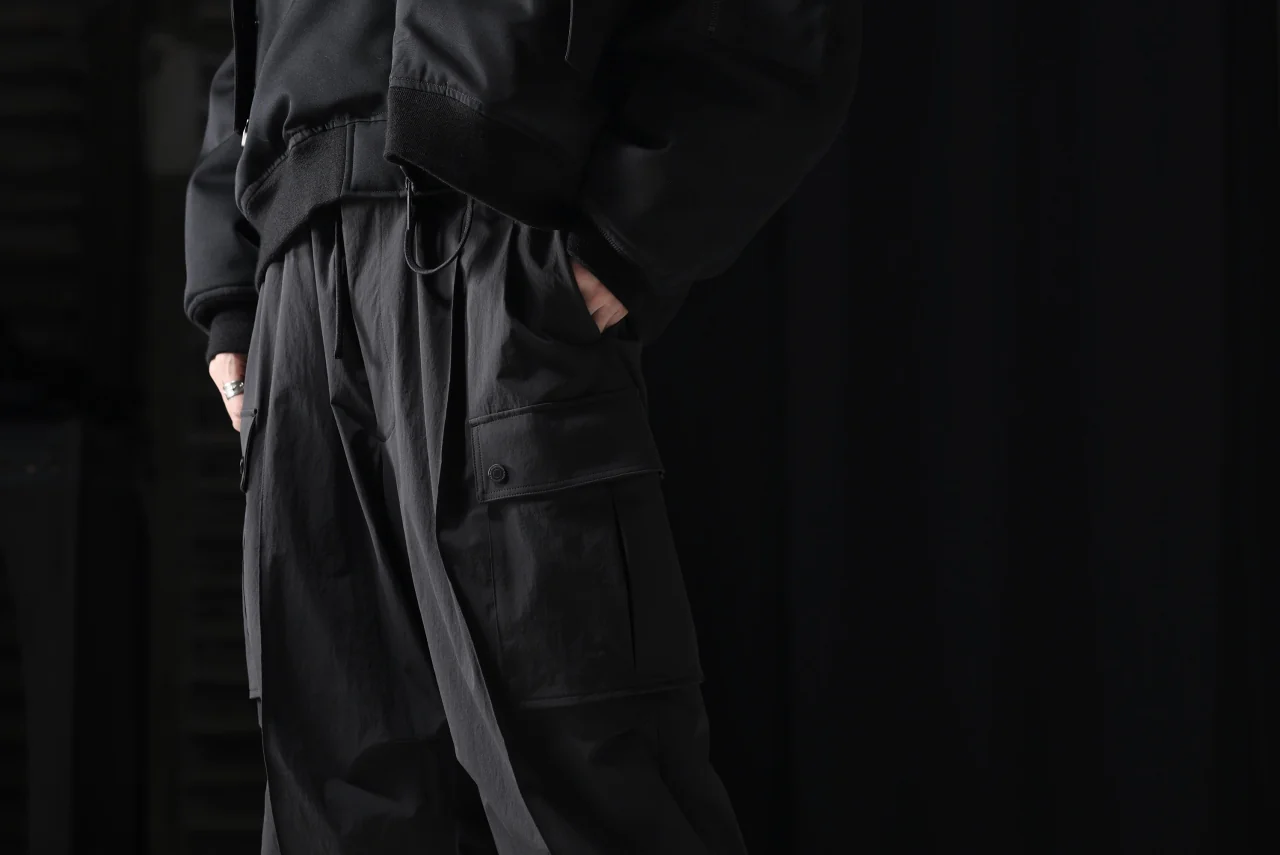 TARO HORIUCHI / th products NERDRUM / Cargo Pants / recycled nylon stretch taffeta (black) - Image 40