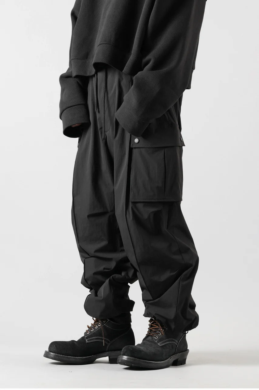 TARO HORIUCHI / th products NERDRUM / Cargo Pants / recycled nylon stretch taffeta (black) - Image 6
