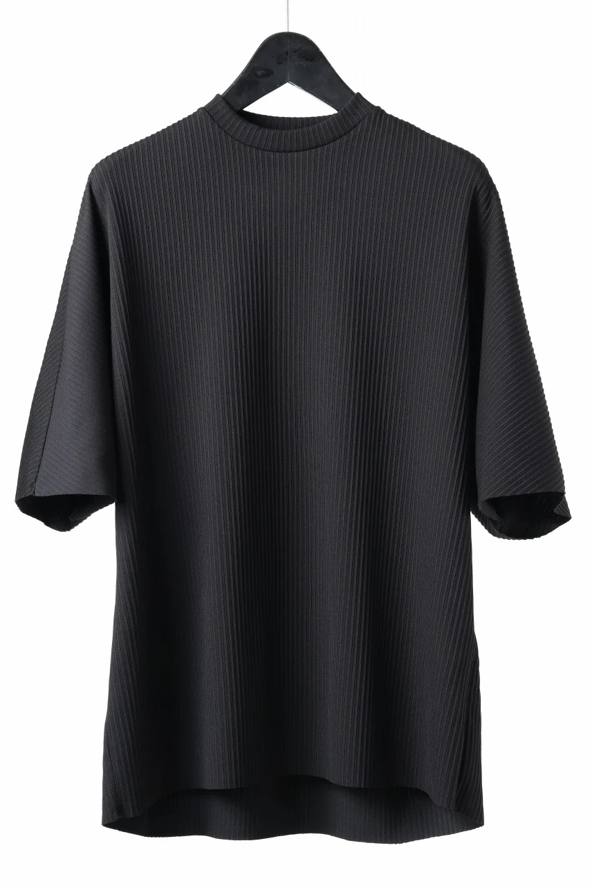 TARO HORIUCHI / th products Pleats KnittedTee / Salt Lake Rib (black)