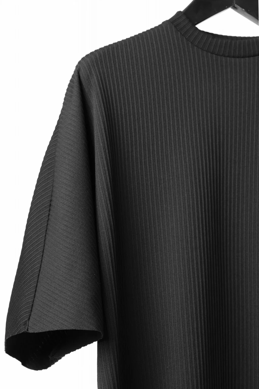TARO HORIUCHI / th products Pleats KnittedTee / Salt Lake Rib (black) - Image 6