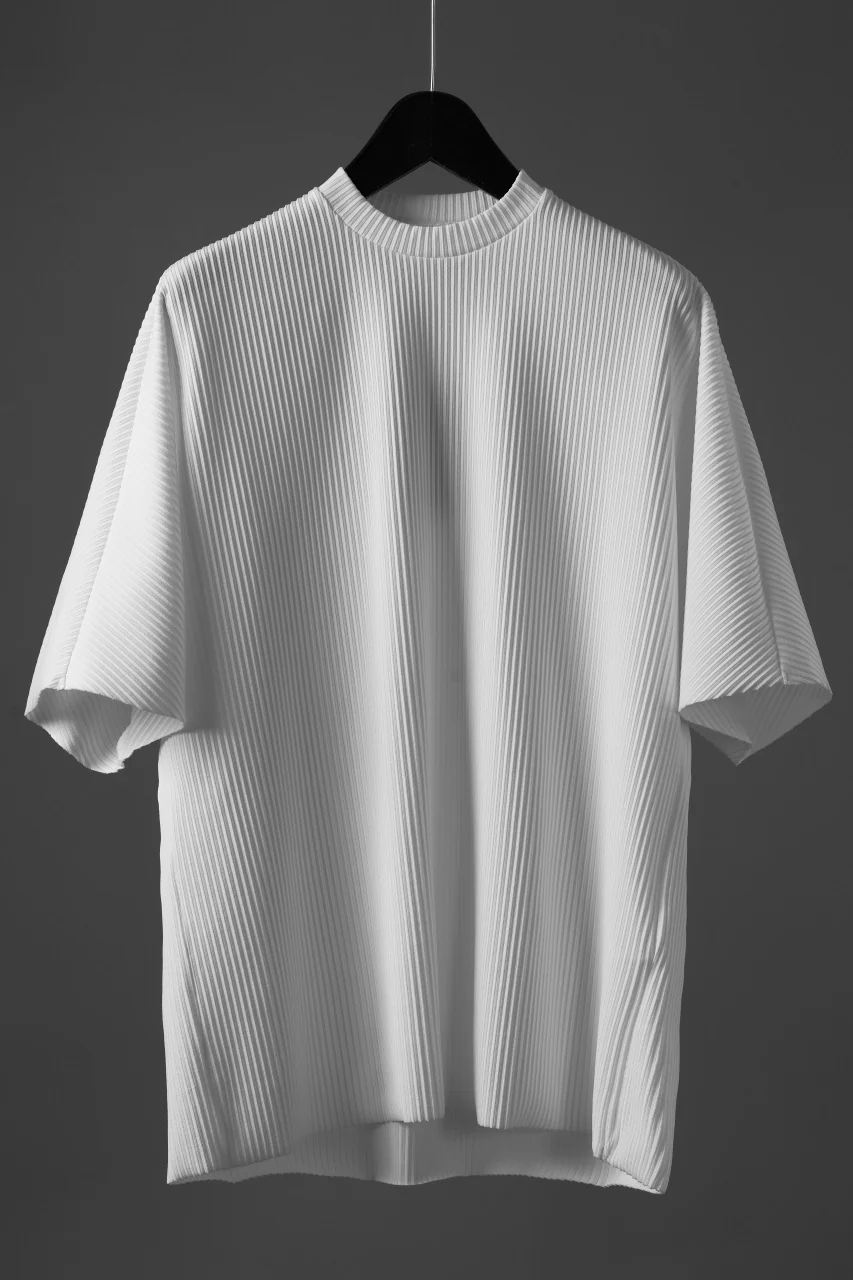 TARO HORIUCHI / th products Pleats KnittedTee / Salt Lake Rib (white)