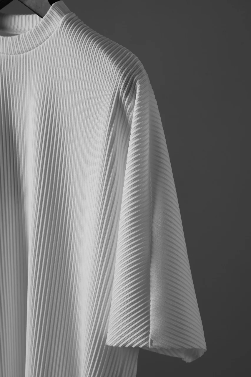 TARO HORIUCHI / th products Pleats KnittedTee / Salt Lake Rib (white) - Image 11