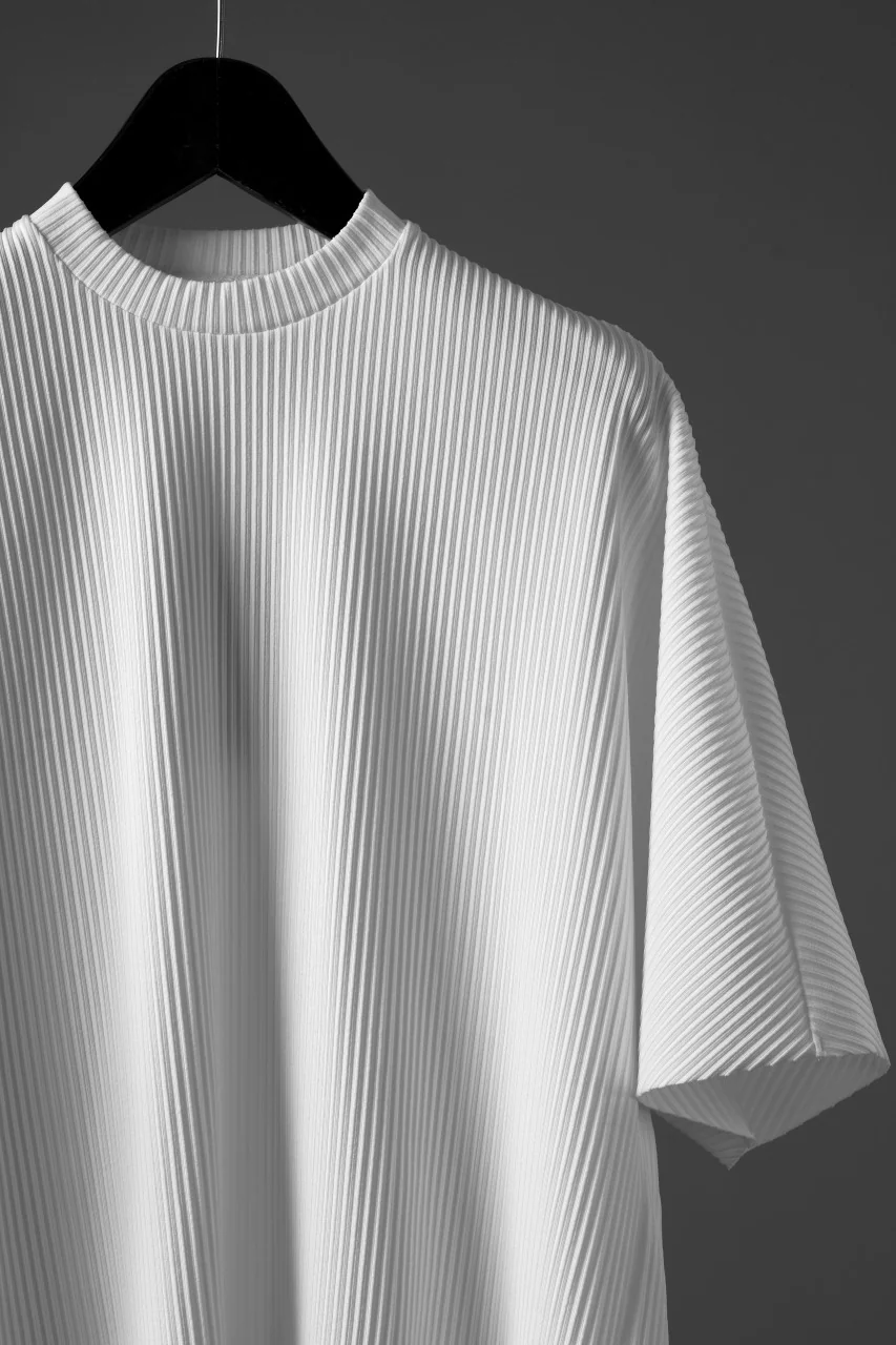 TARO HORIUCHI / th products Pleats KnittedTee / Salt Lake Rib (white) - Image 5