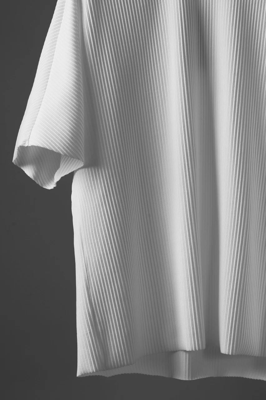 TARO HORIUCHI / th products Pleats KnittedTee / Salt Lake Rib (white) - Image 6