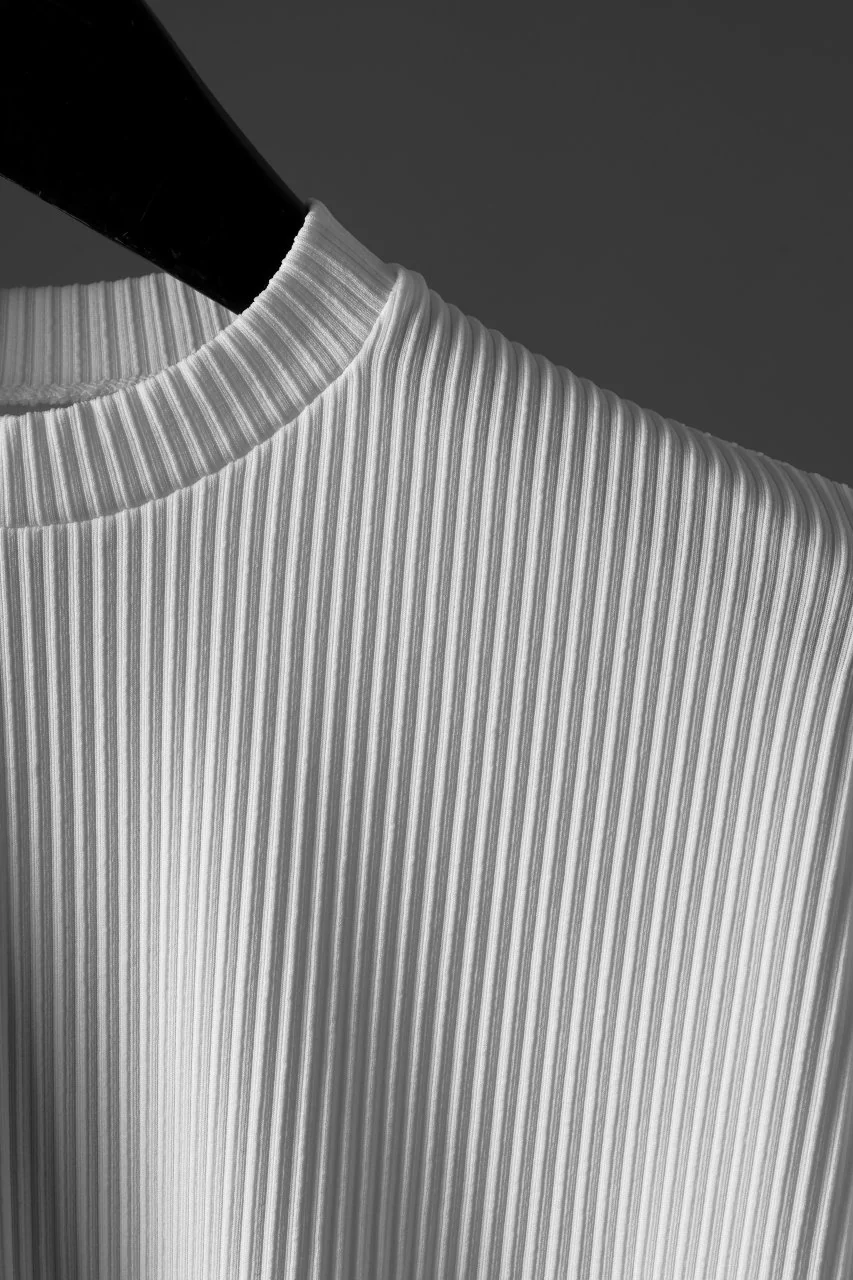 TARO HORIUCHI / th products Pleats KnittedTee / Salt Lake Rib (white) - Image 8